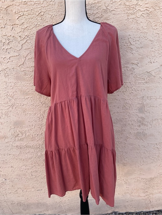 Old Navy Dresses & Skirts - Old Navy swing dress babydoll tiered mini lightweight pockets rust autumn large